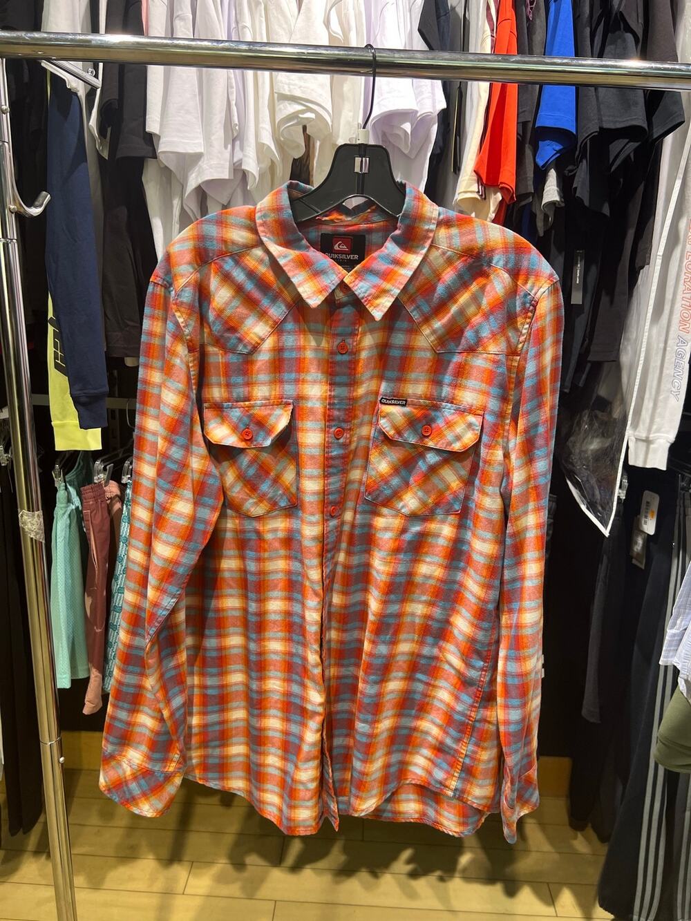 Quicksilver Button Up Shirt Sz L